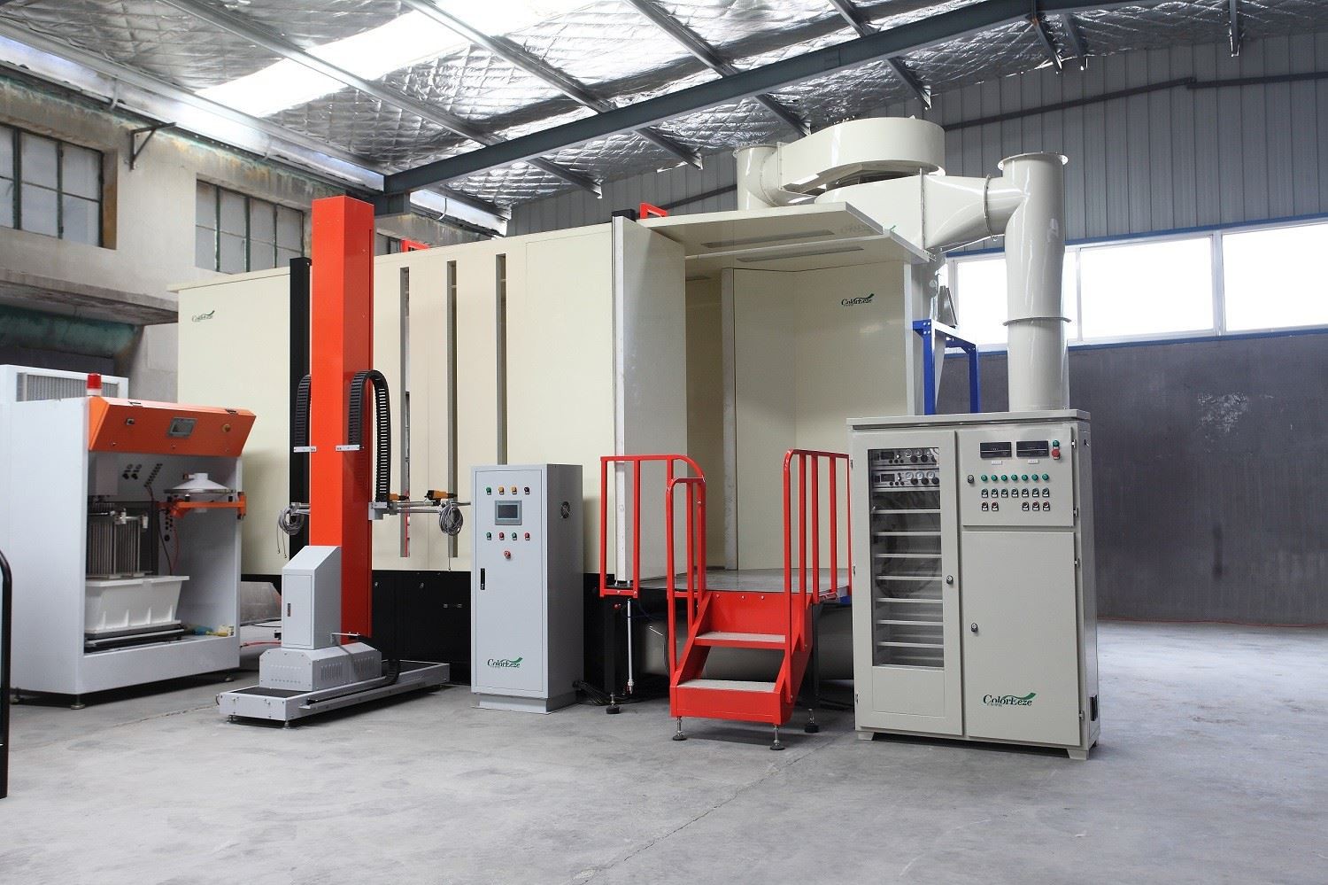 PVC booth with stainless steel big cyclone