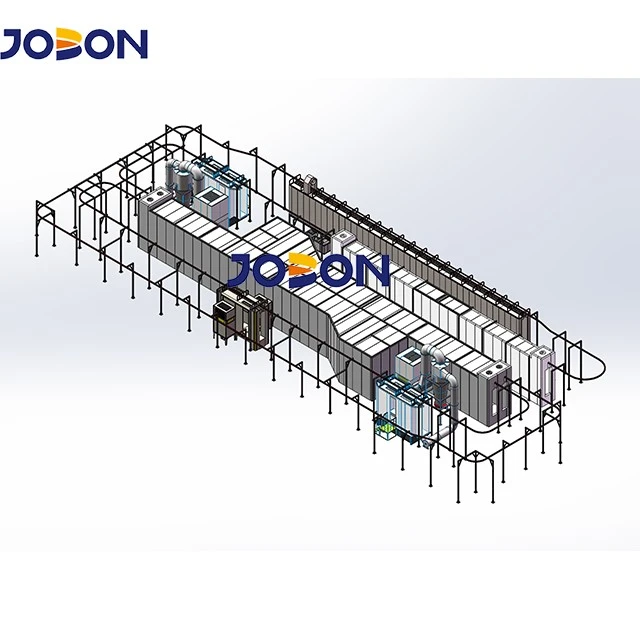 Línea completa de recubrimiento de polvo automático con pre - tratamiento
